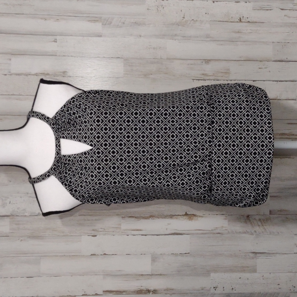 WHBM Black & White Halter Top